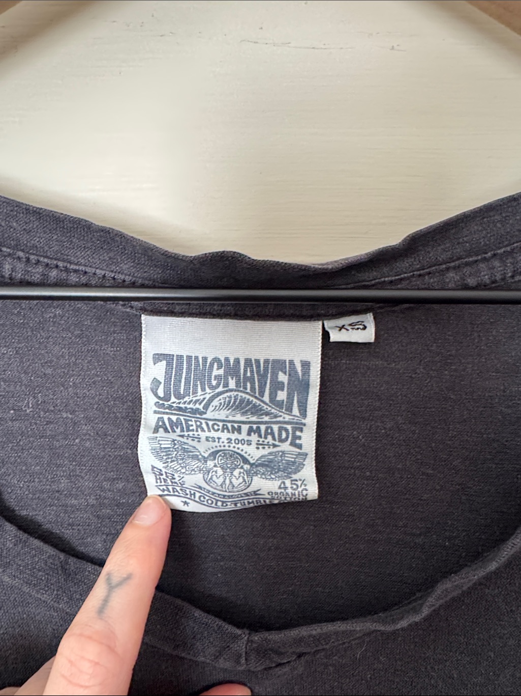 Jungmaven Classic Black V-Neck Tee — image 2 of 2